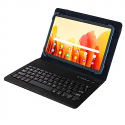 SilverHT Funda Universal Wave con Teclado Micro USB/USB-C para Tablets 9-11"