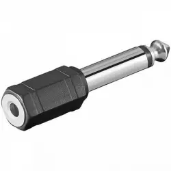 Goobay Adaptador Audio Mono Jack 6.35mm a Mono Jack 3.5 mm Macho/Hembra Negro