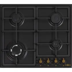 Vitrokitchen EN63RN Encimera de Gas Natural 4 Zonas 60cm Antracita