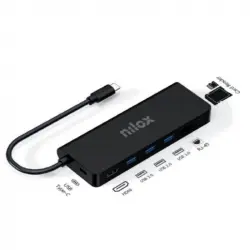 Nilox NXDSUSBC04 Docking Station USB-C Negro