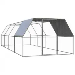 Jaula Gallinero De Acero Galvanizado 3x8x2 M
