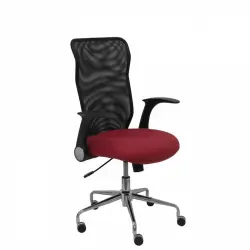 Piqueras y Crespo Minaya Silla Respaldo Malla Negro Asiento Bali Granate