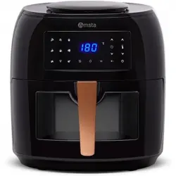 Amsta AMDF8ADVB Freidora de Aire sin Aceite 7.5L con Ventana Transparente 1800W Negra