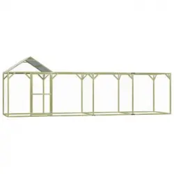 Jaula Gallinero Madera Impregnada Pino Y Acero 6x1,5x2 M Vidaxl