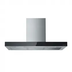 Schneider SCHB9612TB Campana Decorativa 90cm Acero Inoxidable/Negro