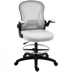 Vinsetto Silla De Dibujo Giratoria Con Reposabrazos Abatibles 59x65x102-122 Cm
