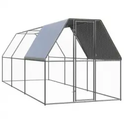 Jaula Gallinero De Acero Galvanizado 2x6x2 M Vidaxl