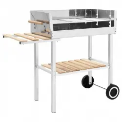 VidaXL Barbacoa de Carbón Portátil XXL con Estantes Acero Inoxidable