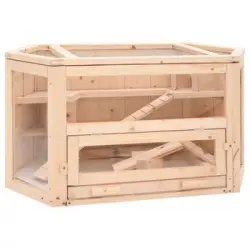 Jaula Para Hámster Madera Maciza Abeto 80x40x43 Cm Vidaxl