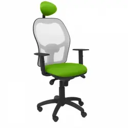 Piqueras y Crespo Jorquera Silla Malla Gris Asiento Bali con Cabecero Fijo Verde Pistacho