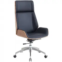 Home Heavenly Imperio Silla de Escritorio Giratoria Y Regulable en Altura Polipiel Negro