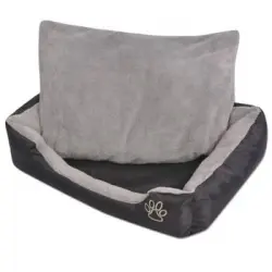 Cama Para Perro Con Cojín Acolchado Talla L Negra