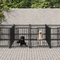 Perrera De Exterior | Jaula Para Perro | Parque Para Mascotas De Acero 11,26 M² Cfw783780