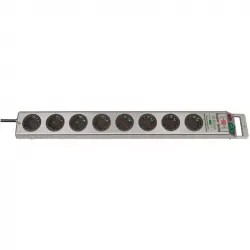 Brennenstuhl Super-Solid Regleta de 8 Enchufes con Protección contra Sobretensiones 2.5m Plata