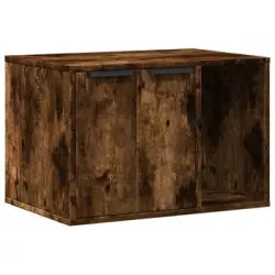 Mueble Arenero Para Gatos Madera Roble Ahumado 60x40x40 Cm Vidaxl