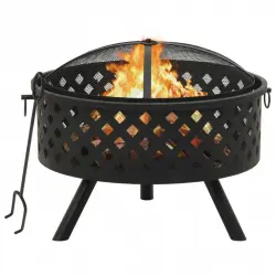VidaXL Brasero con Atizador XXL 68cm Acero