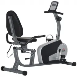 Homcom Bicicleta Estática Con Respaldo Con 8 Niveles De Resistencia Magnética
