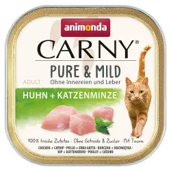 Animonda Carny Adult Pure & Mild 32 x 100 g - Pollo + menta para gatos