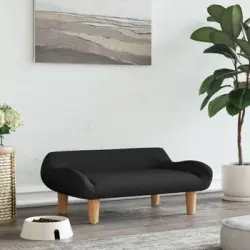 Cama Para Perros De Tela Negra 70x40x24 Cm