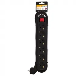 Garza Basic Power Regleta 6 Tomas con Interruptor y Cable 1.4m Negro