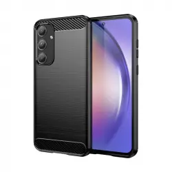 Max Power Digital Funda de Fibra de Carbono Antigolpes Silicona Negra para Samsung Galaxy A55