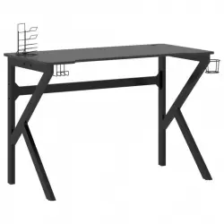 VidaXL Escritorio Gaming con Patas Forma K 110x60x75cm Negro