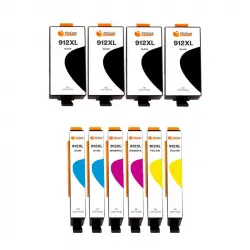 Pccom Essential HP 912XL Cartucho Tinta Compatible Negro/Cian/Magenta/Amarillo Pack 10