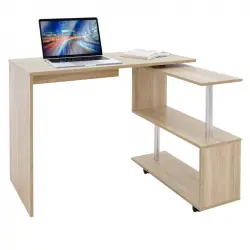 ML-Design Escritorio Esquinero en Forma De L 150x88x75cm Marrón