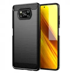 Max Power Digital Funda Fibra De Carbono Para Xiaomi Poco X3 Nfc / X3 Pro Antigolpes Silicona Negra
