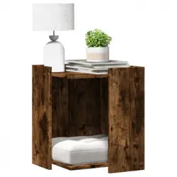 Mueble Arenero Para Gatos Madera Roble Ahumado 42x42x51 Cm