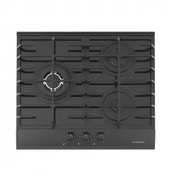 Schneider SCTG6031N3LPG Placa de Gas Butano 3 Zonas 60cm Cristal Negro