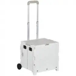 Homcom Carrito De La Compra Plegable Con 2 Ruedas 41,5x32,5x85 Cm Blanco