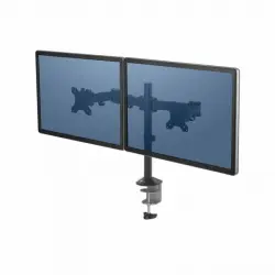 Fellowes Reflex 8502601 Soporte Doble para Monitores 27" VESA 100 Max 8Kg Negro