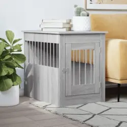Jaula Para Perros Madera De Ingeniería Gris Sonoma 55x80x68 Cm