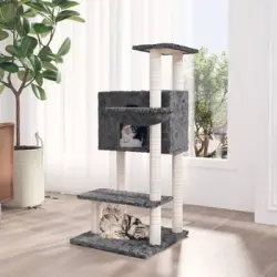 Rascador Para Gatos Con Postes De Sisal Gris Oscuro 108,5 Cm