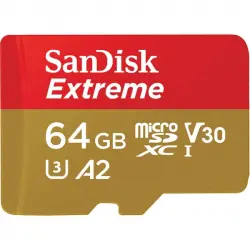 Sandisk Extreme MicroSDXC 64 GB A2 Clase 10 V30 UHS-I + Adaptador