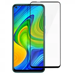 Avizar Protector Cristal Templado Negro para Xiaomi Redmi Note 9