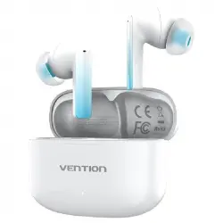 Vention ELF E04 NBIW0 Auriculares Bluetooth con Estuche de Carga y Autonomía de 6h Blancos