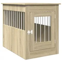 Jaula Para Perros Madera De Ingeniería Roble Sonoma 55x80x68 Cm Vidaxl
