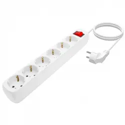 Aisens A154-0535 Regleta con Interruptor 6 Tomas Blanca