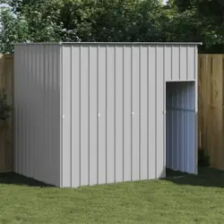 Caseta Perros Tejado Acero Galvanizado Gris Claro 214x153x181cm