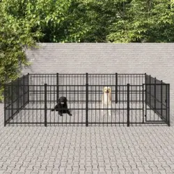 Perrera De Exterior | Jaula Para Perro | Parque Para Mascotas De Acero 15,05 M² Cfw783800