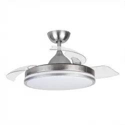 Orbegozo CP 121105 Ventilador de Techo con Aspas Retráctiles y Luz 35W Blanco/Níquel