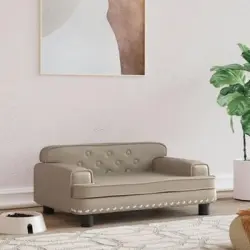 Cama Para Perros De Cuero Sintético Color Capuchino 70x45x30 Cm