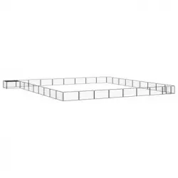Jaula Perros 36 Paneles | Perrera Exterior Acero Recubierto Polvo Negro 100x50 Cm Cfw765837