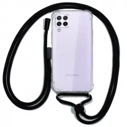 Cool Funda Transparente con Cordón Negro para Samsung Galaxy A22 4G