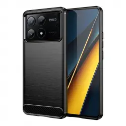 Max Power Digital Funda Fibra De Carbono Para Xiaomi Poco X6 Pro 5g Antigolpes Silicona Negra