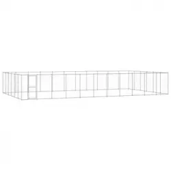 Perrera De Exterior | Jaula Para Perro | Parque Para Mascotas De Acero Galvanizado 79,86 M² Cfw783968