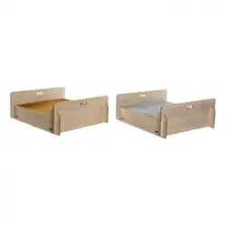 Cama Para Mascota Dkd Home Decor Marrón Gris Poliéster Madera Mdf (2 Pcs) (58 X 47 X 20 Cm)