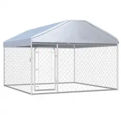 Perrera De Exterior | Jaula Para Perro | Parque Para Mascotas Con Techo 200x200x135 Cm Cfw783732